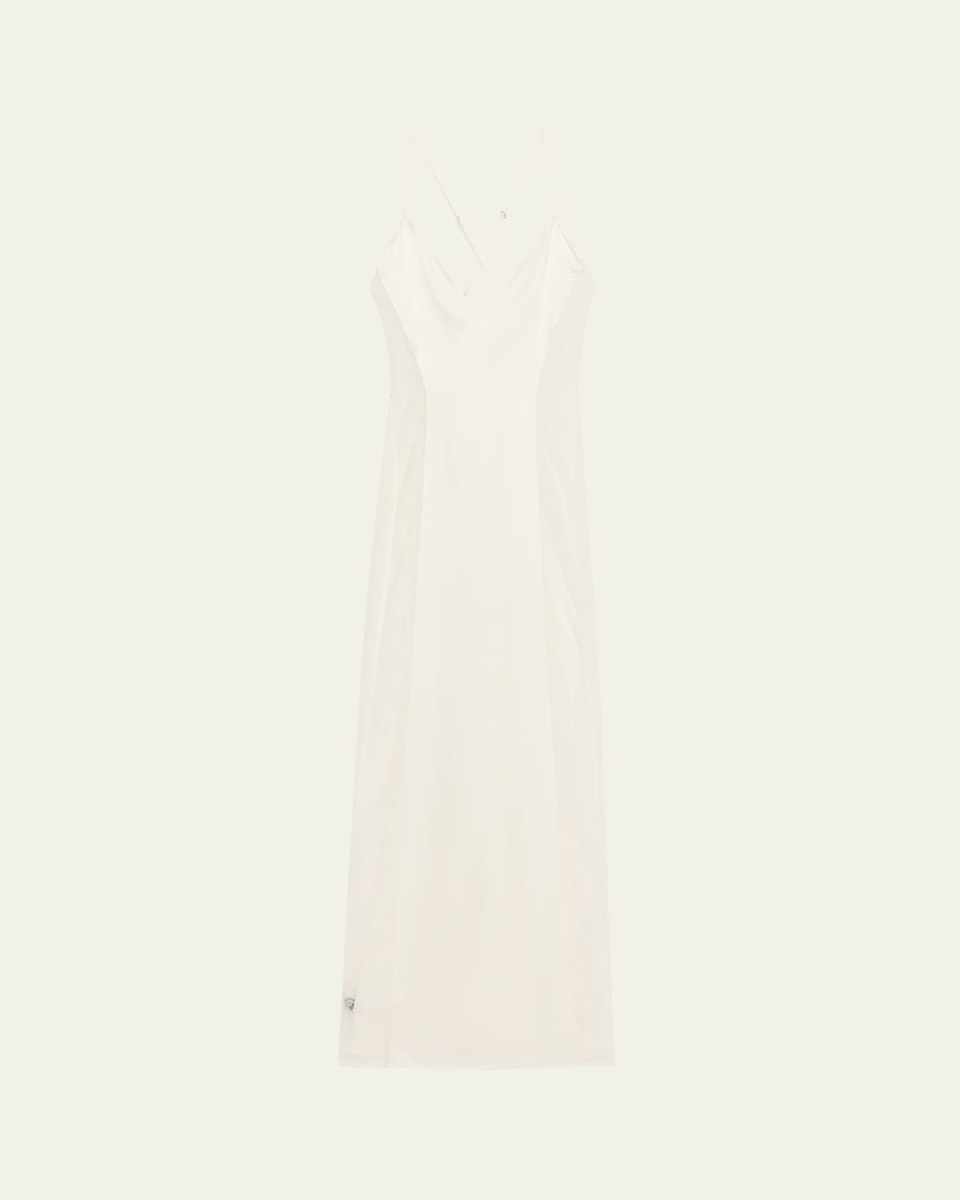 Amy Lace-Inset Silk Satin Maxi Babydo